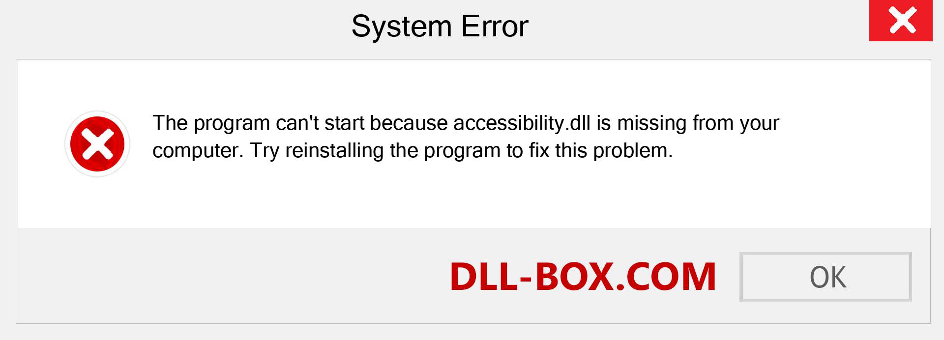  accessibility.dll file is missing?. Download for Windows 7, 8, 10 - Fix  accessibility dll Missing Error on Windows, photos, images